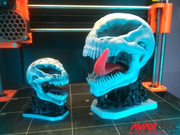 Venom skull with base STL 3D PRINTING